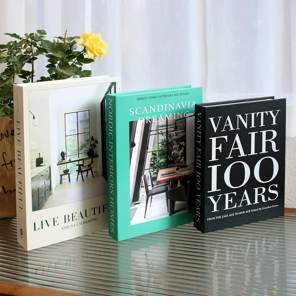 Set of 3 Decorative Faux Books for Shelf & Coffee Table Styling