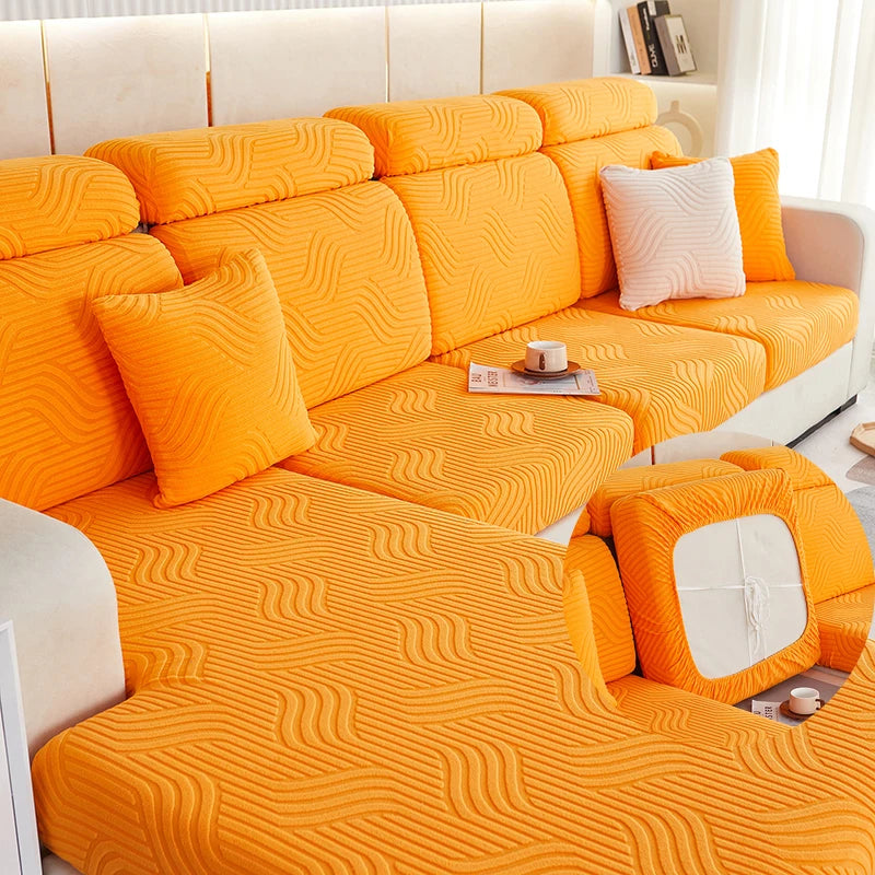 Jacquard Plush Sofa Cover