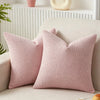 Chenille Knitted Throw Pillow Covers (Set of 2) – Soft Solid Color Cushion Cases for Sofa, Chair, and Car