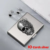 Skull Print Stainless Steel Credit Card Holder Wallet