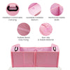 Pink foldable car trunk organizer with padded carrying handles and reinforced walls