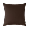 A dark brown linen-textured cushion cover or pillow.