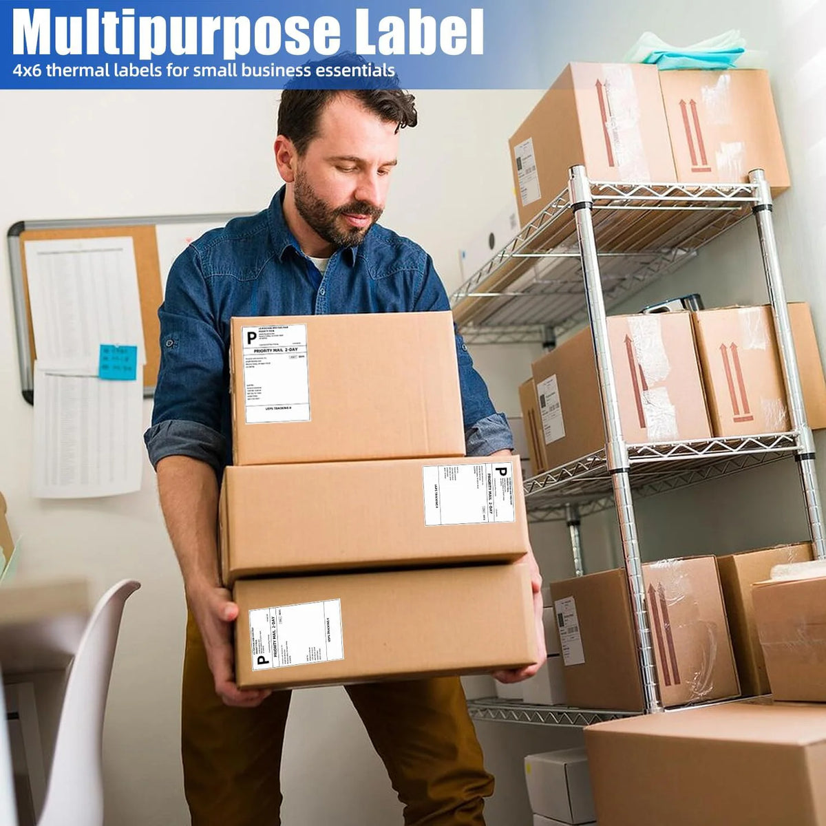 4x6 Inch Thermal Shipping Labels for Barcode and Address Printing