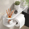 Porte-rouleau de papier toilette mural moderne avec étagère de rangement