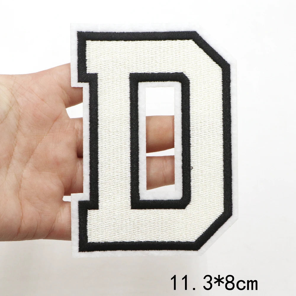 Large White Letter Patch for DIY Clothing Customization