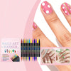 12-farbige Dual-Enden-Nagelkunst-Stifte