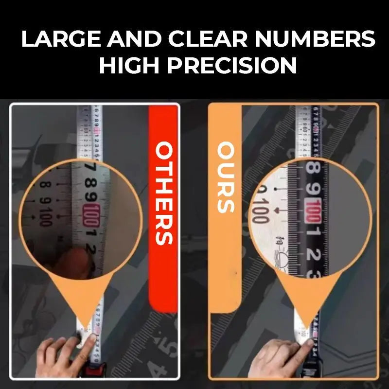 5m Fluorescent Steel Tape Measure with Self-Locking Mechanism
