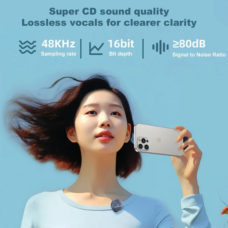 Wireless Lavalier Microphone with Magnetic Clip