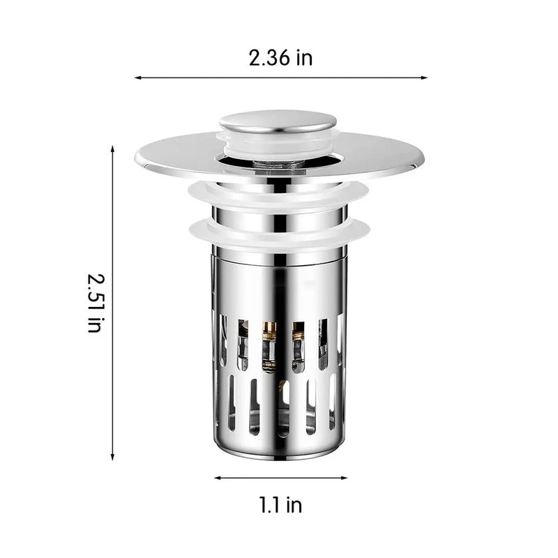 Pop-Up Bathroom Sink Drain Strainer