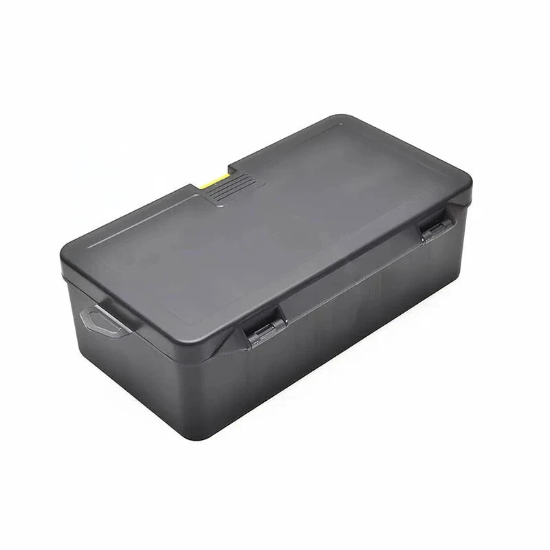 Dunkelgrabe, robuste Angel-Tacklebox von oben.