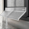 A transparent sealing strip is shown dripping water from a window pane onto a surface.