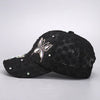 Lace Butterfly Snapback Cap with Rhinestone Accents