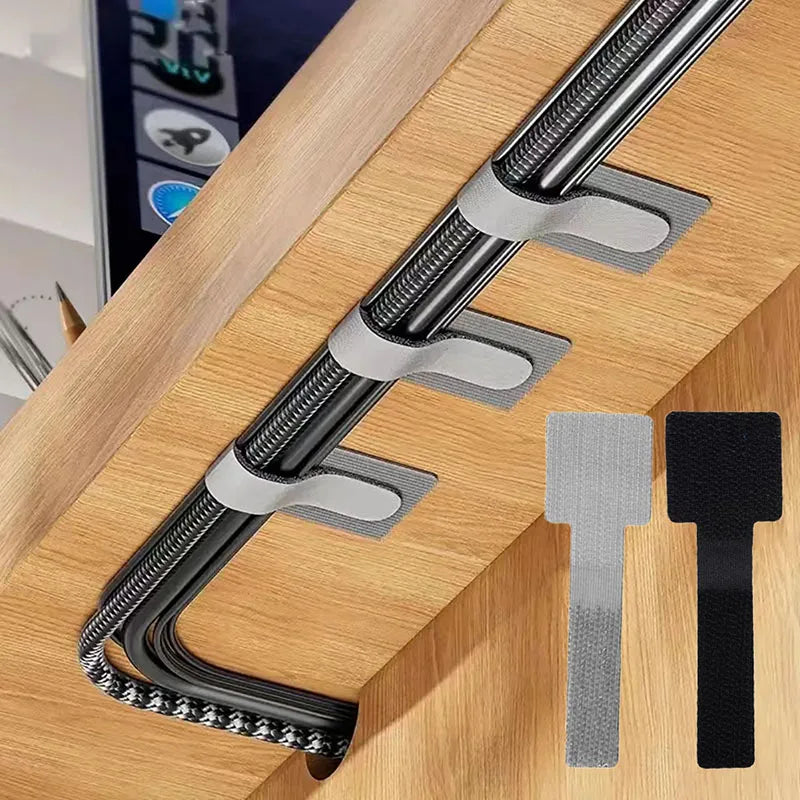Reusable Self-Adhesive Cable Ties for Desk and Home Organization