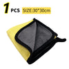 One pack of a yellow and black microfiber cleaning towel, measuring 30x30cm.