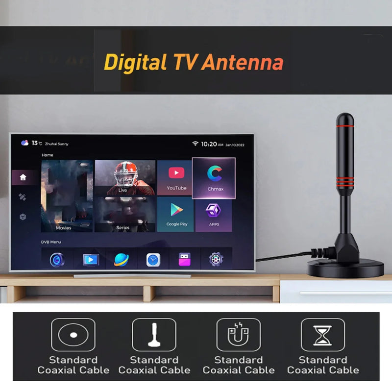 Antena HDTV Interior con Amplificador de Señal