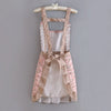 Women's Floral Kitchen Apron with Pocket & Adjustable Strap