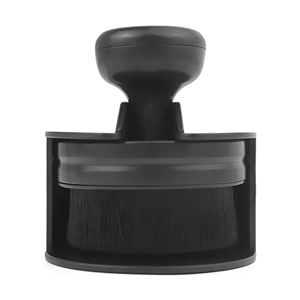 Black ergonomic tire shine applicator brush with storage case
