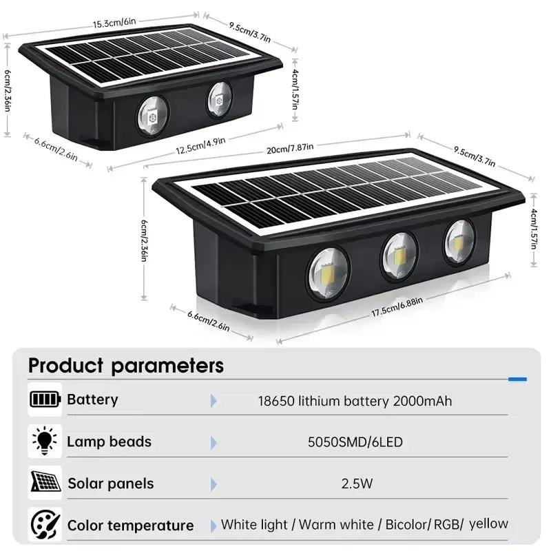 Dual-Direction Solar Wall Light