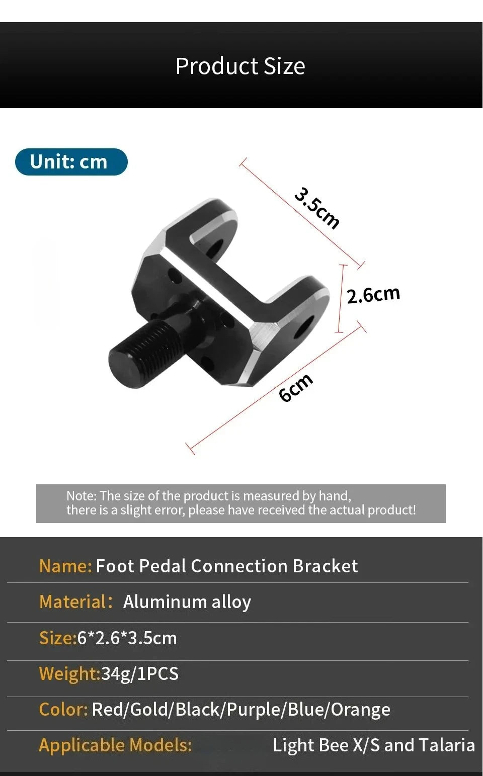 Durable Aluminum Footpegs with Pedal Bracket for Electric Dirt Bikes