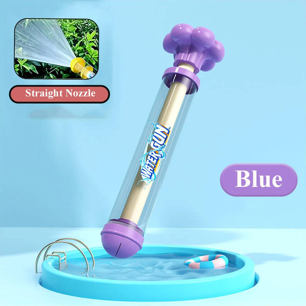 Pusher Type Water Gun with Jet Spray Function