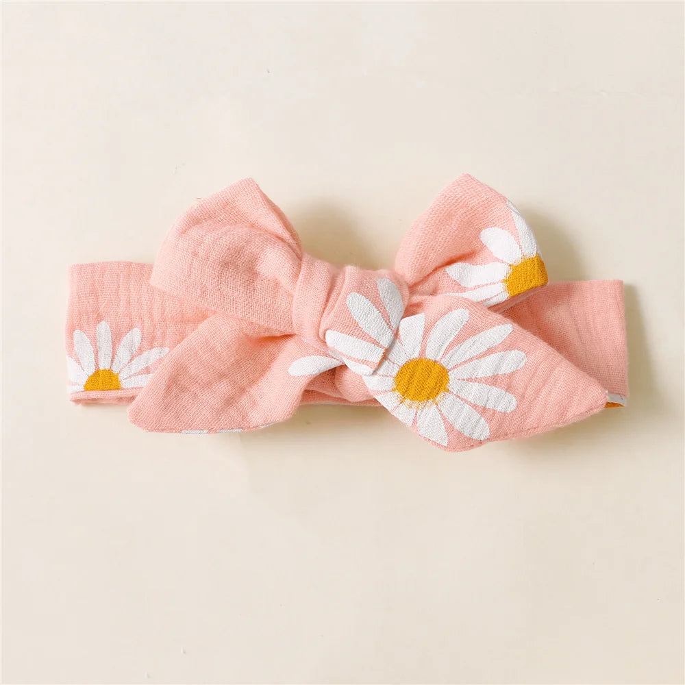 Baby Girl Sleeveless Floral Romper with Headband