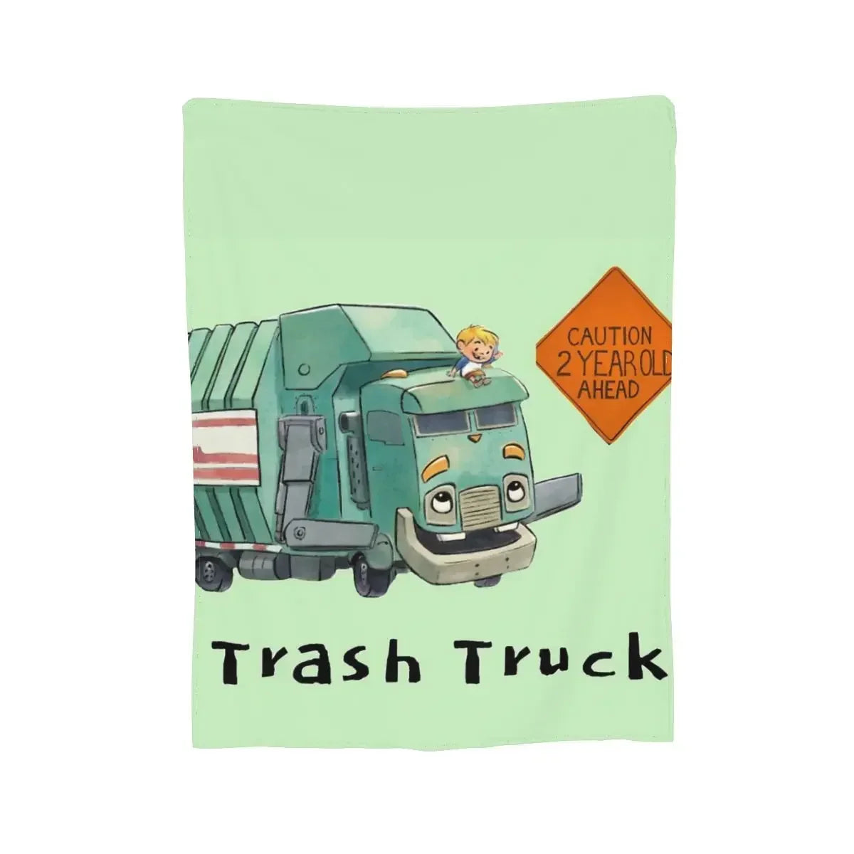 Cozy Cartoon Trash Truck Flannel Throw Blanket