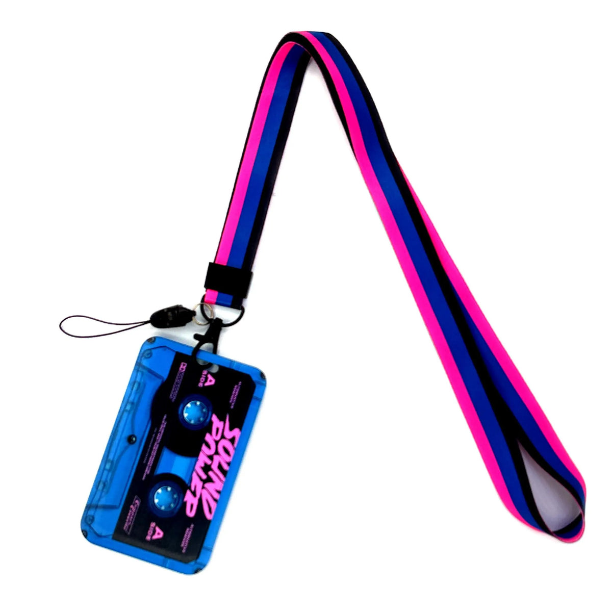 Retro Tape Design Lanyard with Card Holder