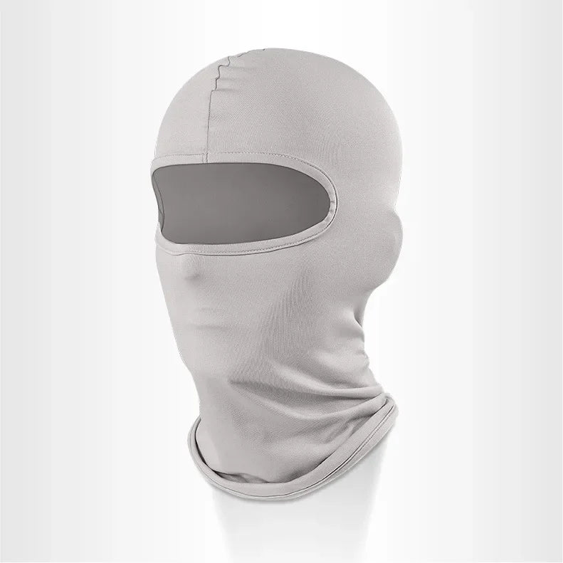 Gray windproof full face balaclava for motorcycle, ski, and outdoor use