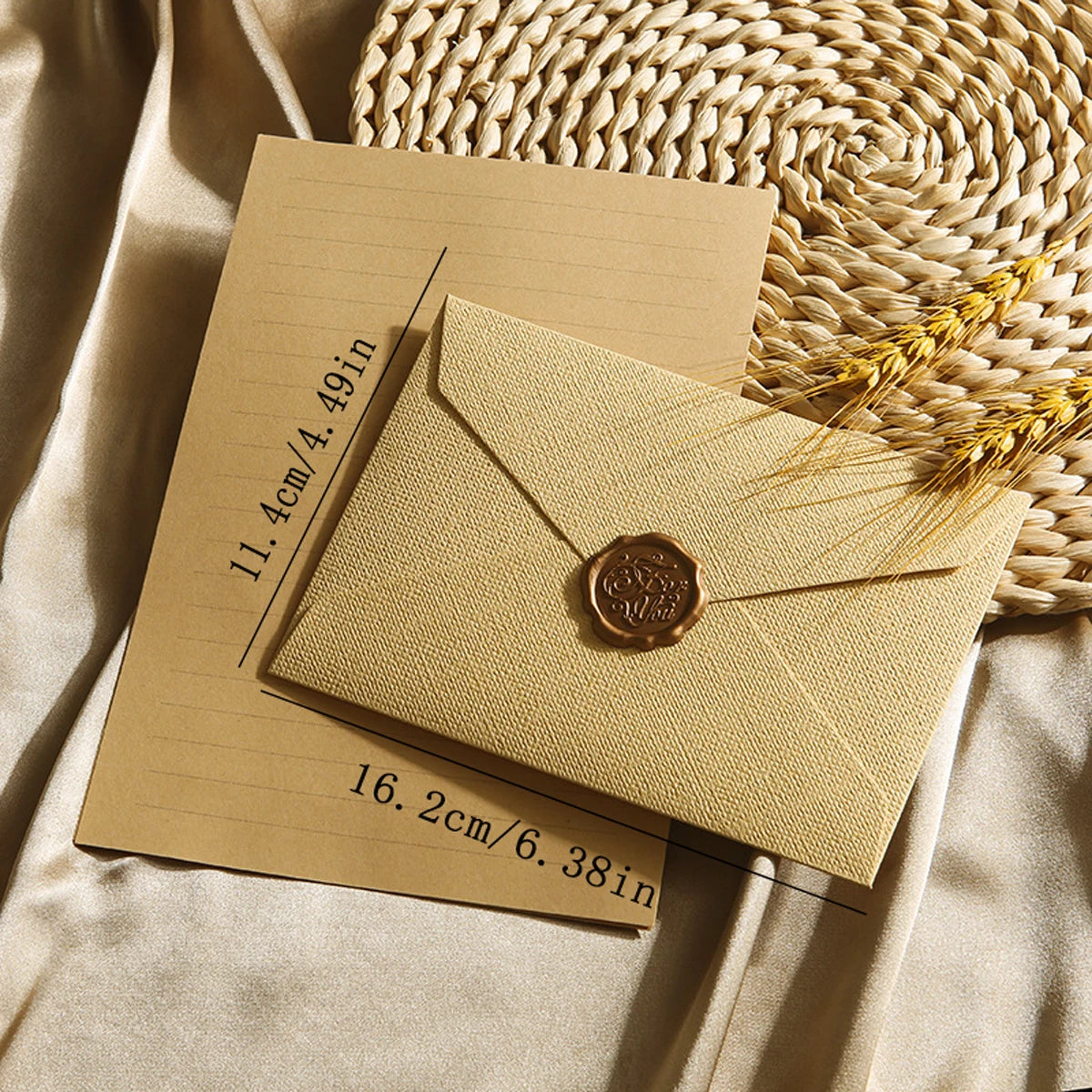Premium Linen Stationery Set with Wax Seal Kit