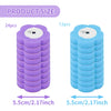 Purple and blue disposable toilet brush kit with wall-mounted holders and refill heads