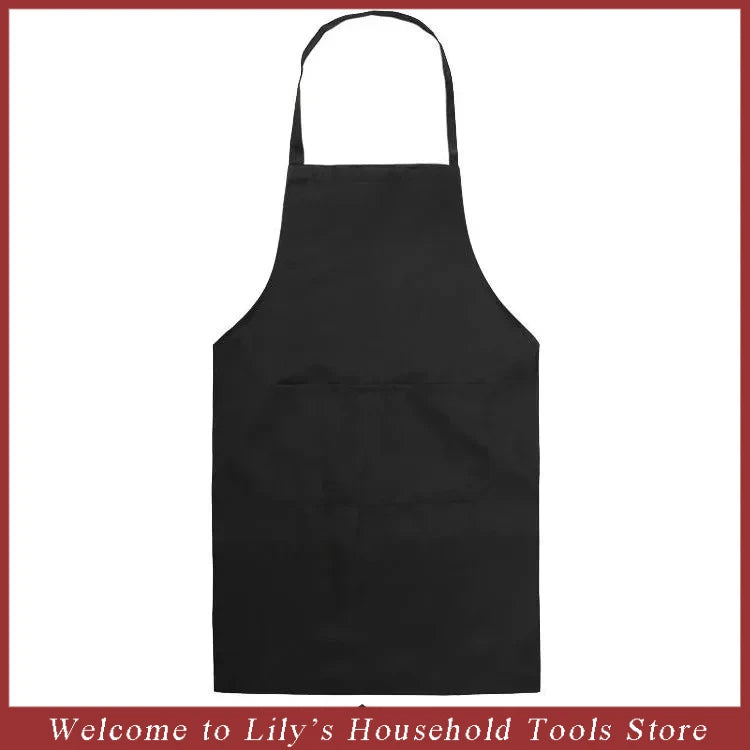 Adjustable Solid Color Kitchen Apron with Pocket
