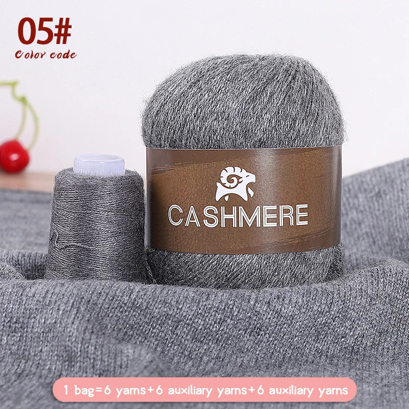 Premium 100% Cashmere Yarn 6-Skein Set for Knitting