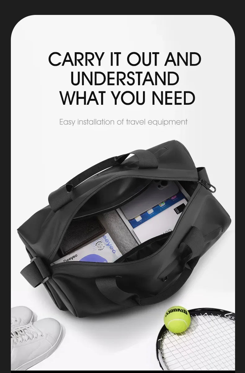 Versatile Travel Gym Bag with Wet/Dry Separation