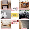 A collection of dryer sheets and related products demonstrating their benefits for clothes, shoes, car interiors, and upholst