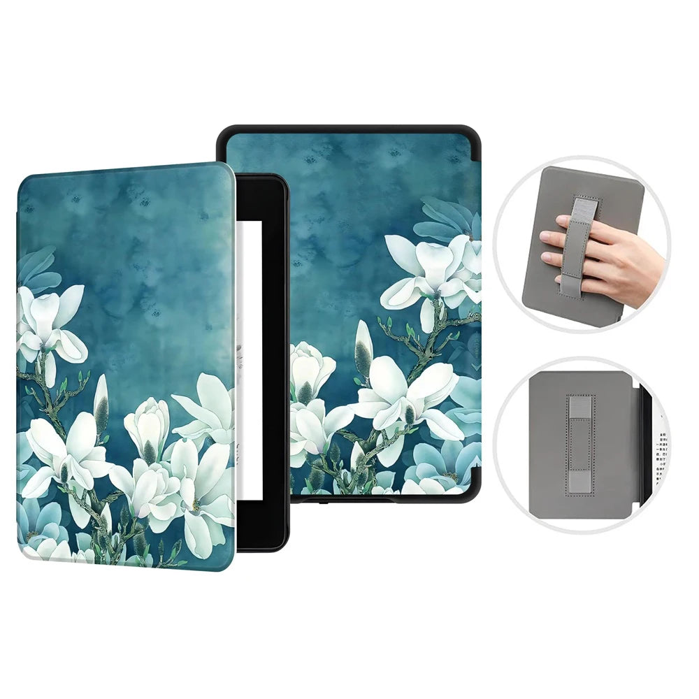 Premium Leather Case for Kindle Paperwhite (2024) with Hand Strap & Auto Sleep/Wake
