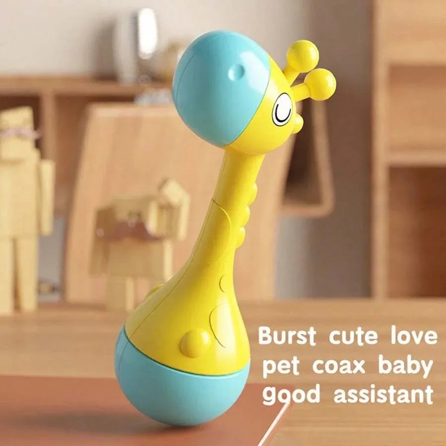 Cute Animal Baby Rattle with Soothing Sounds – Montessori Teether Toy for Newborns