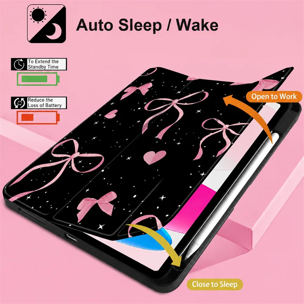 Smart iPad Case with Apple Pencil Holder and Sleep/Wake Cover