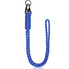 Blue heavy duty 550 paracord neck lanyard with a metal clip