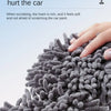 Close-up of a dark gray chenille brush head for an extendable car wash mop.