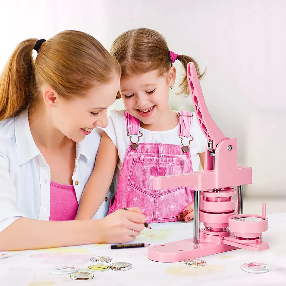 Multi-Size Button Maker Machine with 300 Button Parts Kit