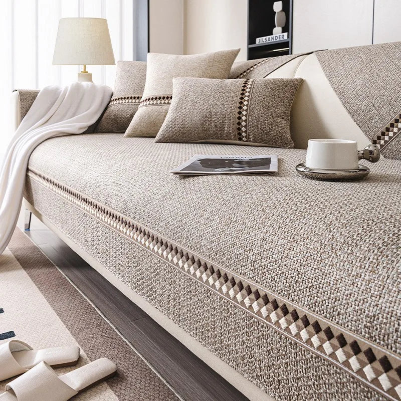 Non-Slip Dustproof Cotton-Linen Sofa Cover