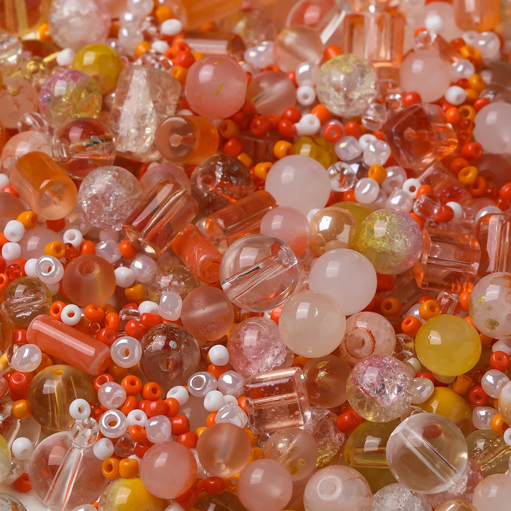 50g Colorful Glass Mix Beads for Jewelry Making