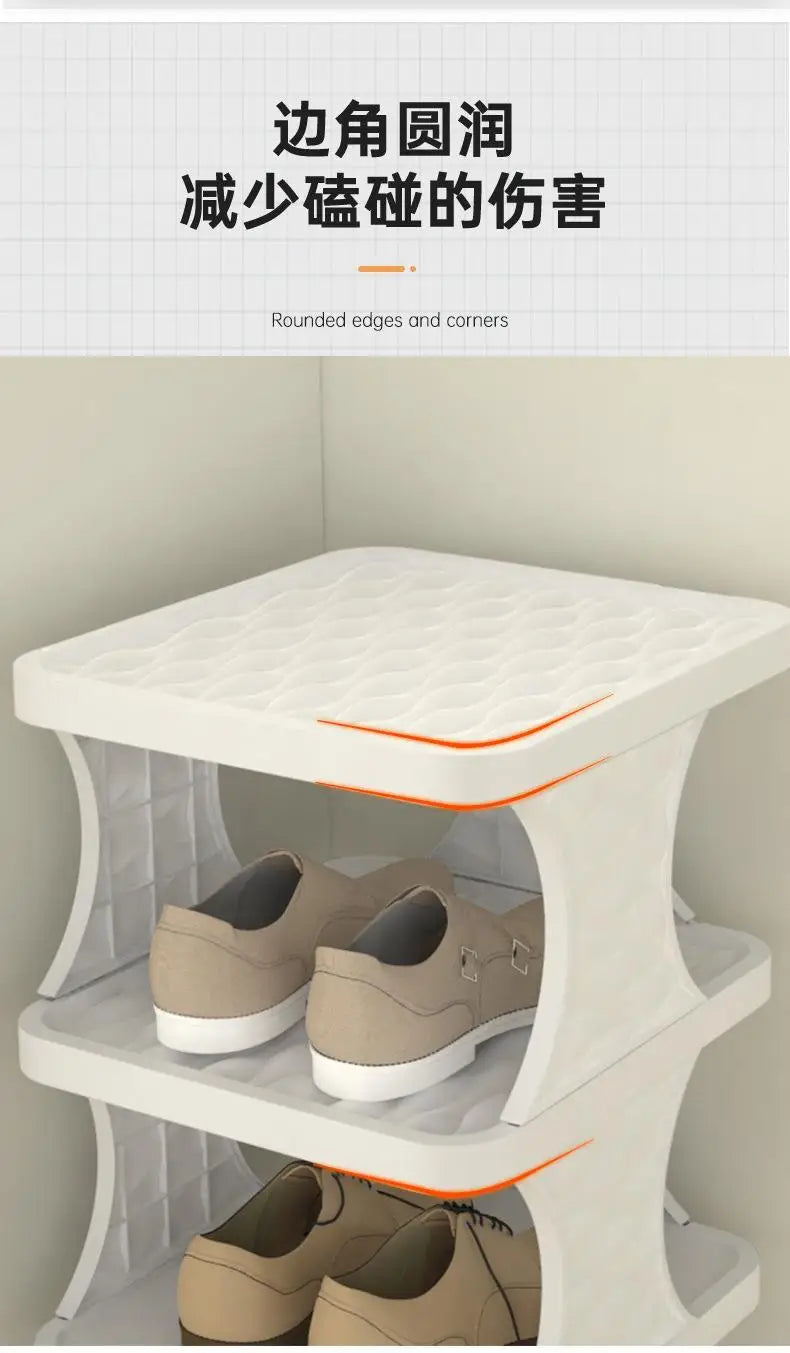 Space-Saving Plastic Shoe Rack for Entryway & Closet