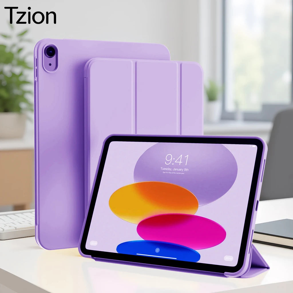 Premium Faux Leather iPad Case with Magnetic Smart Cover and Stand