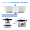 Push-Down Tub Drain Stopper with Hair Catcher