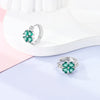 Four-Leaf Clover Hoop Earrings in Sterling Silver