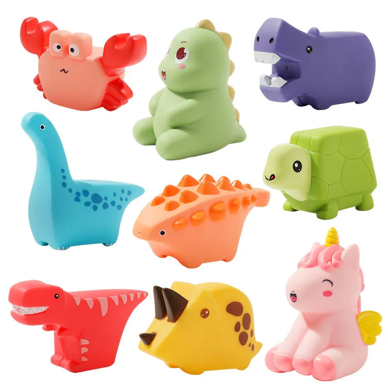 Dinosaur Bath Toys for Toddlers – Squeeze, Spray & Float