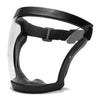 Black full face anti-fog splash shield with a clear visor and adjustable strap.