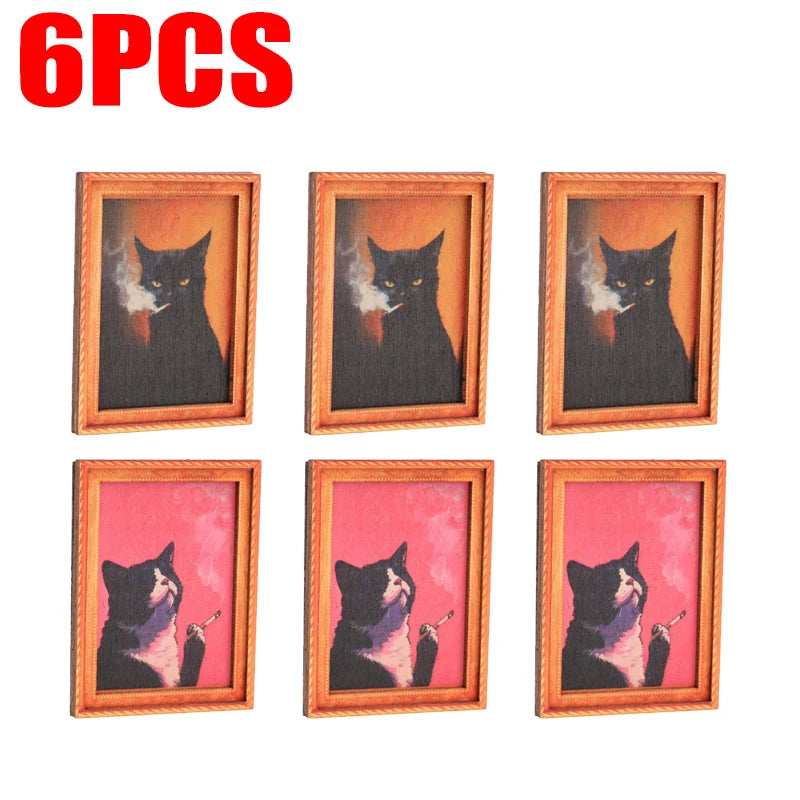 Cat Frame Fridge Magnets Set