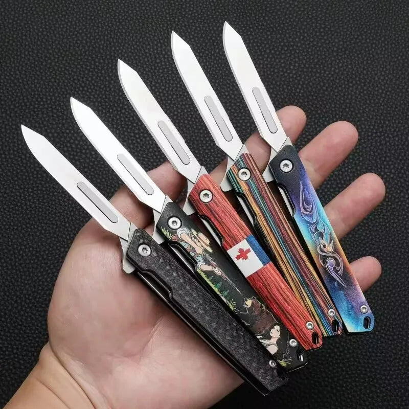 Stainless Steel Folding Utility Knife with Pocket Clip